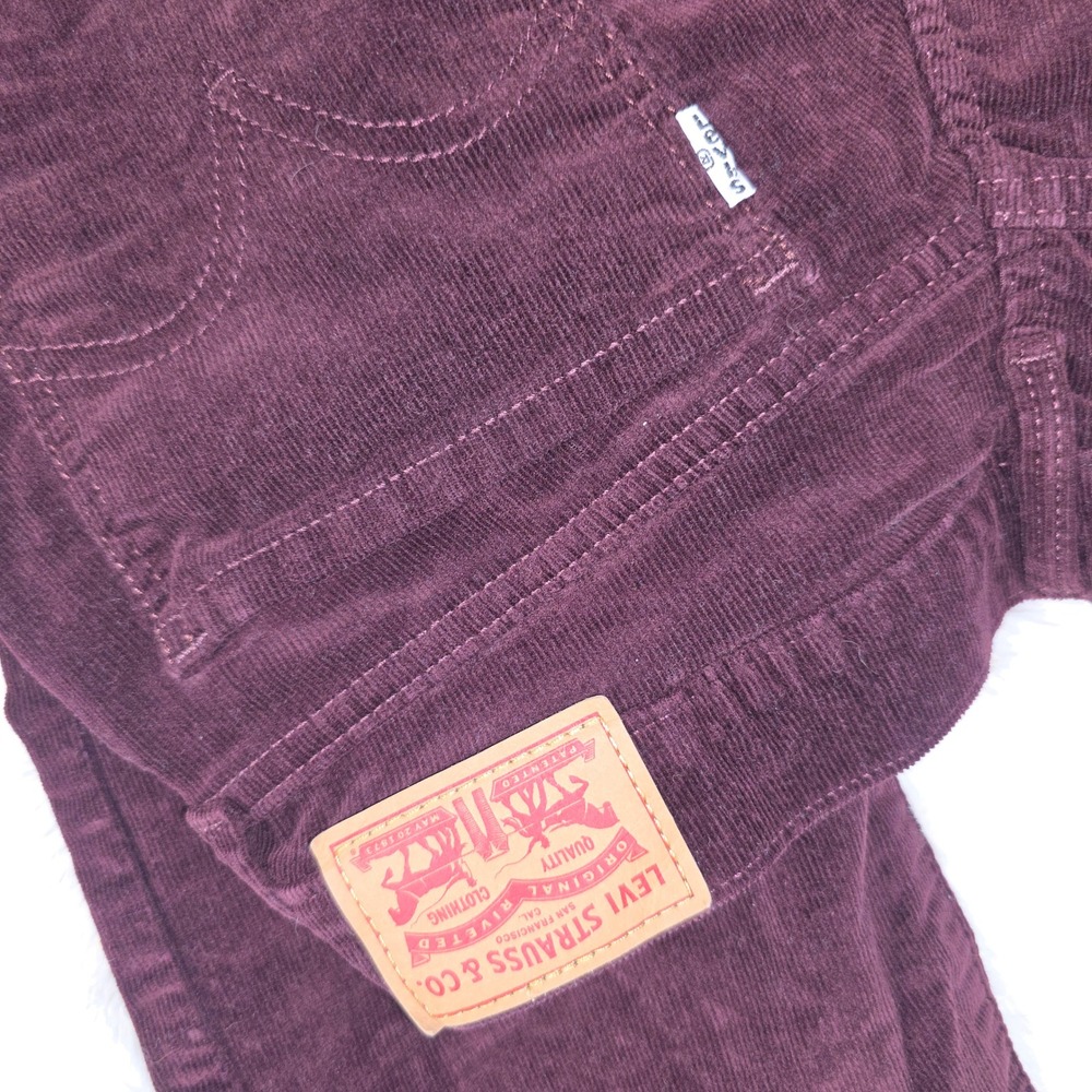 Levi's 505 Corduroy Pants Women 10M W30 L32 Burgundy Excellent Straight Leg - Picture 10 of 13